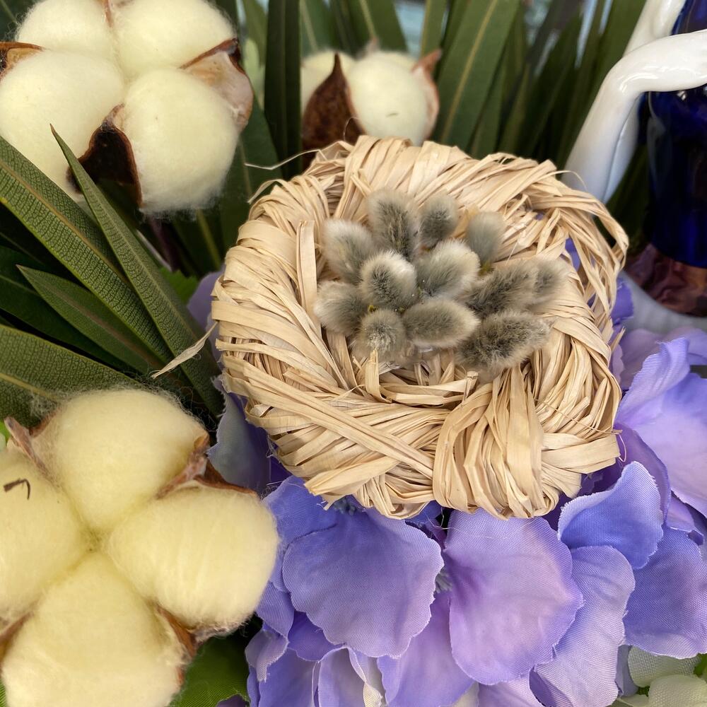 Пасхальная корзина с искуственными цветами к Пасхе «Птичье гнездо» Пасхальная корзина с искуственными цветами к Пасхе «Птичье гнездо»